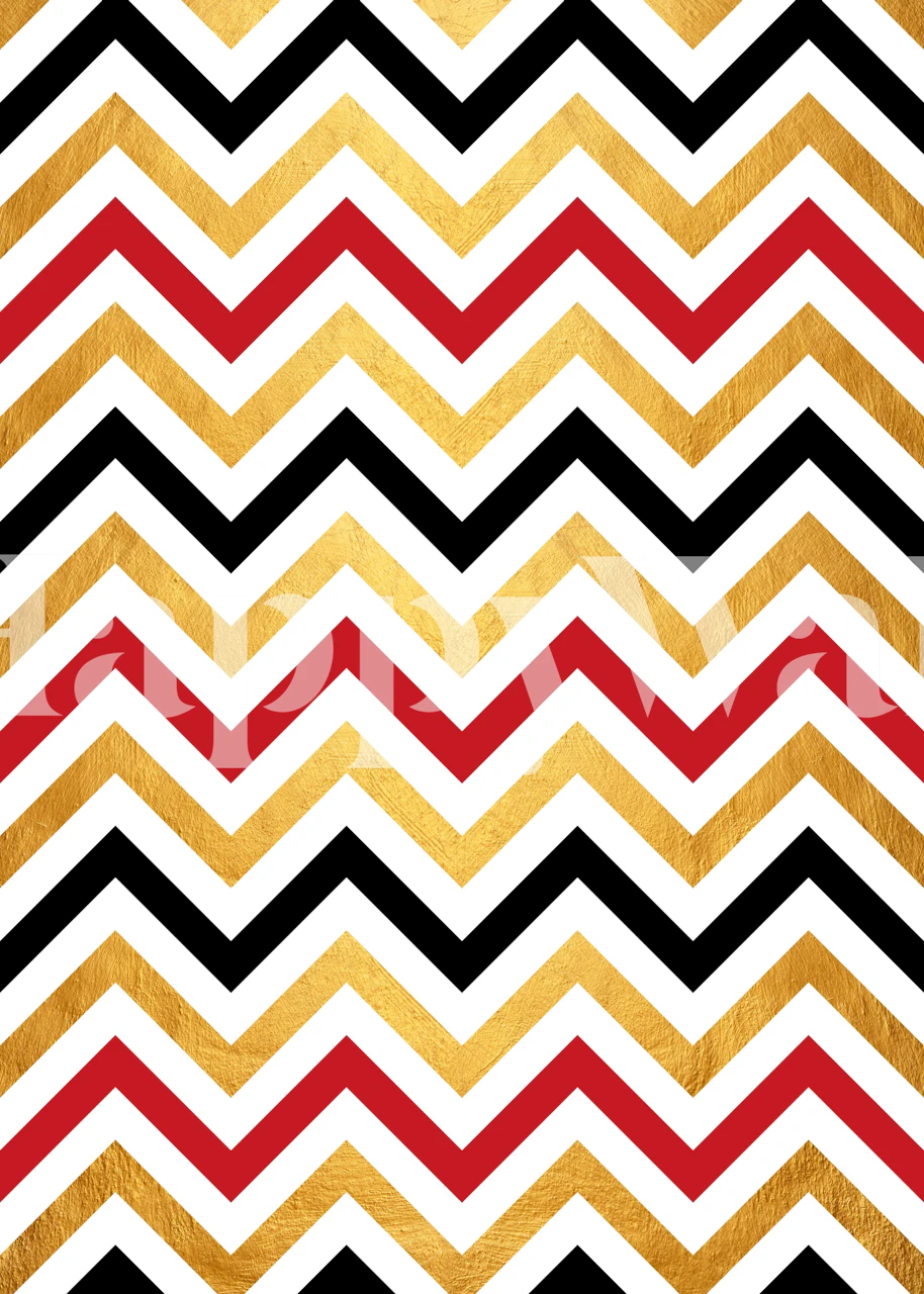 Golden chevron IV wallpaper in a room setting