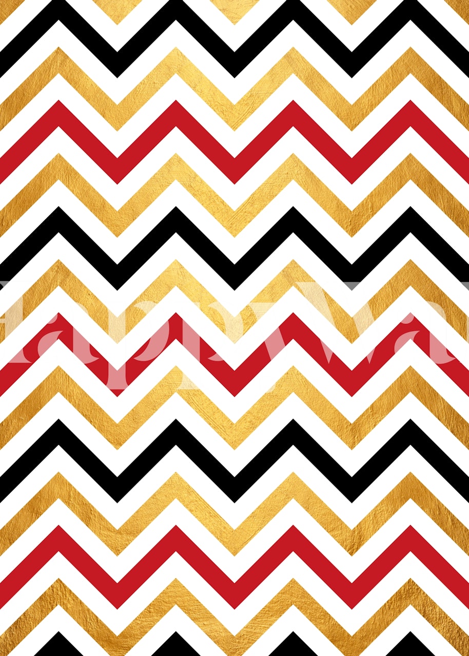 Golden chevron IV wallpaper in a room setting