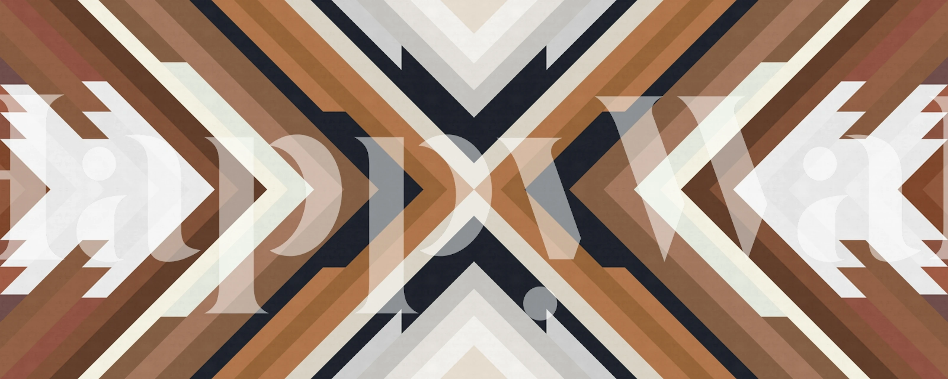 Geometric pattern in brown, white, and black wallpaper
