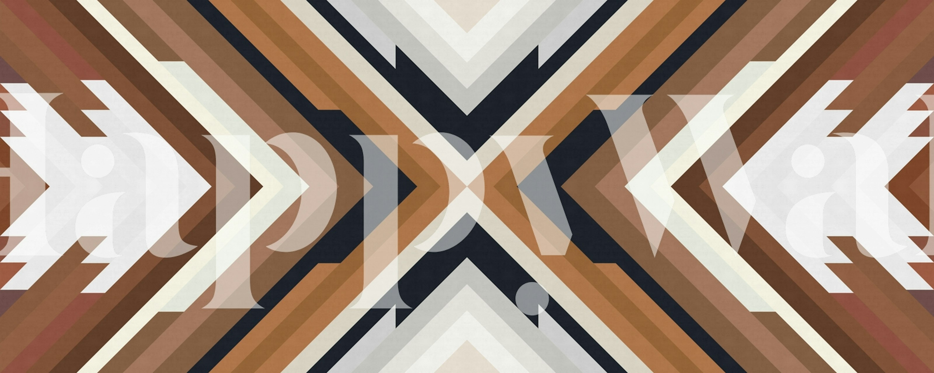 Geometric pattern in brown, white, and black wallpaper