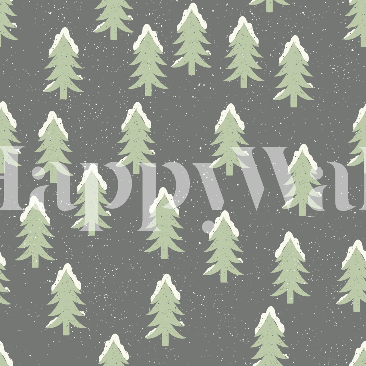Winter Pines wallpaper in a styled room