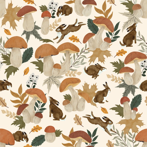 Rabbits and mushrooms