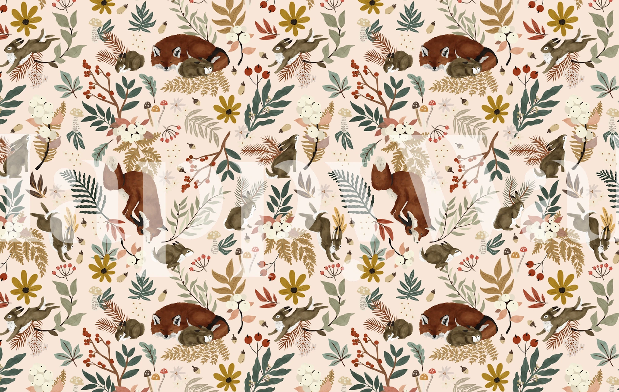 Animals winter wild nature Tapete in einem Raum