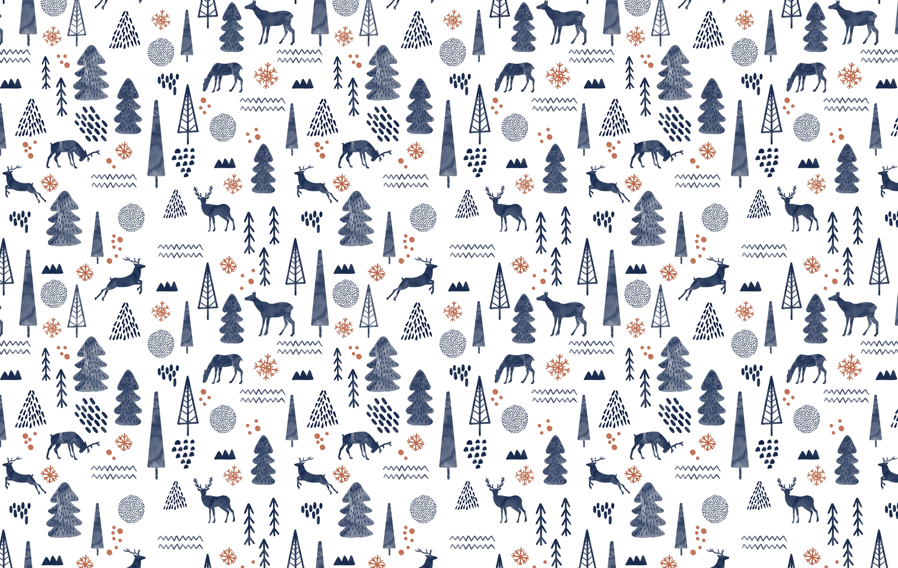Deer Christmas Forest Wallpaper - Happywall