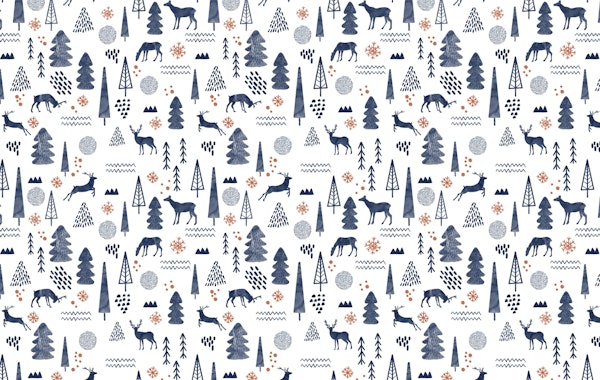 Deer Christmas forest