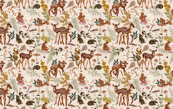 Fawns in the autumn forest