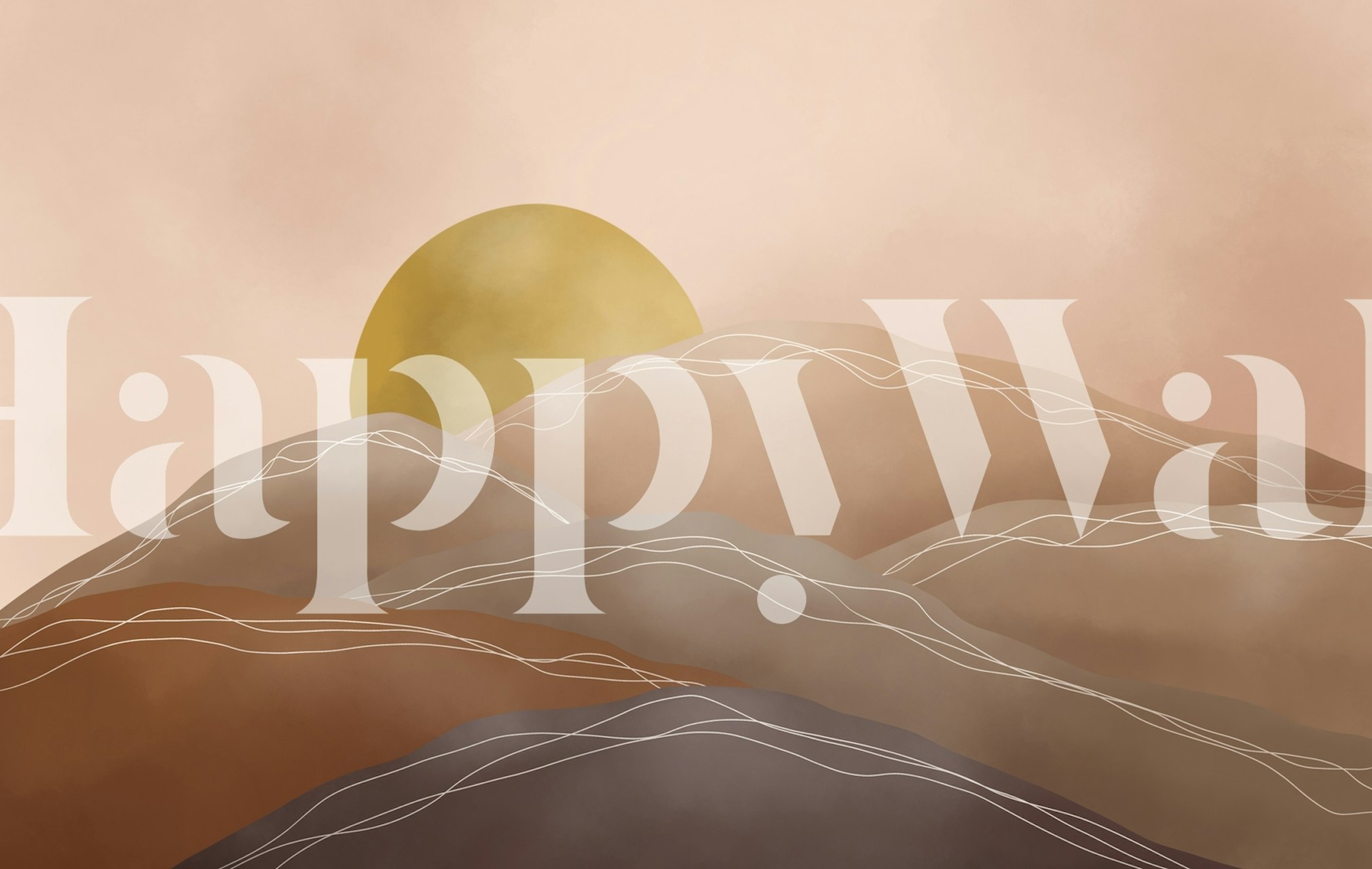 Terracotta sunrise I wallpaper in a room