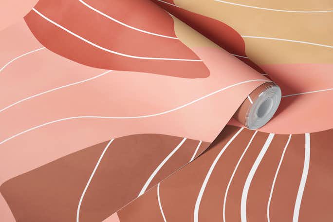 Modern pink desert duneswallpaper roll