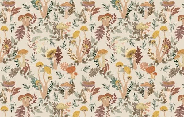 Colorful wild mushrooms