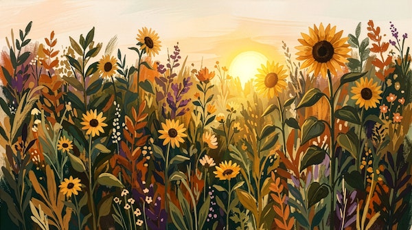 Sunlit Sunflower Meadow