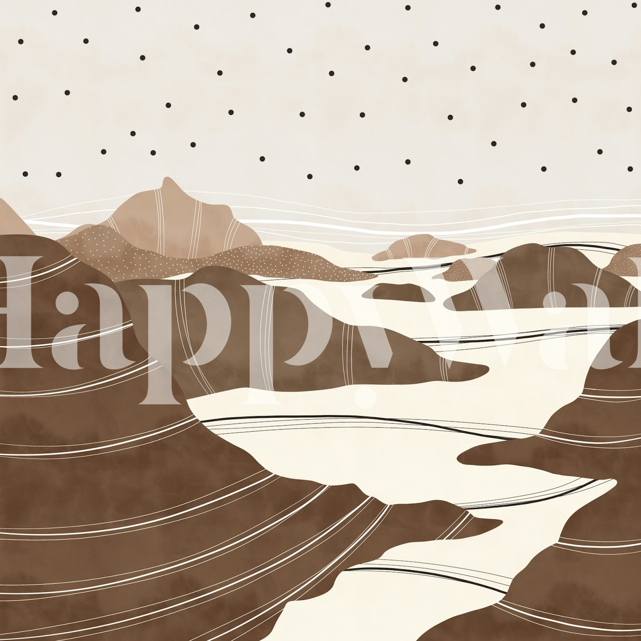 Papel de parede Modern mountain islands em um quarto