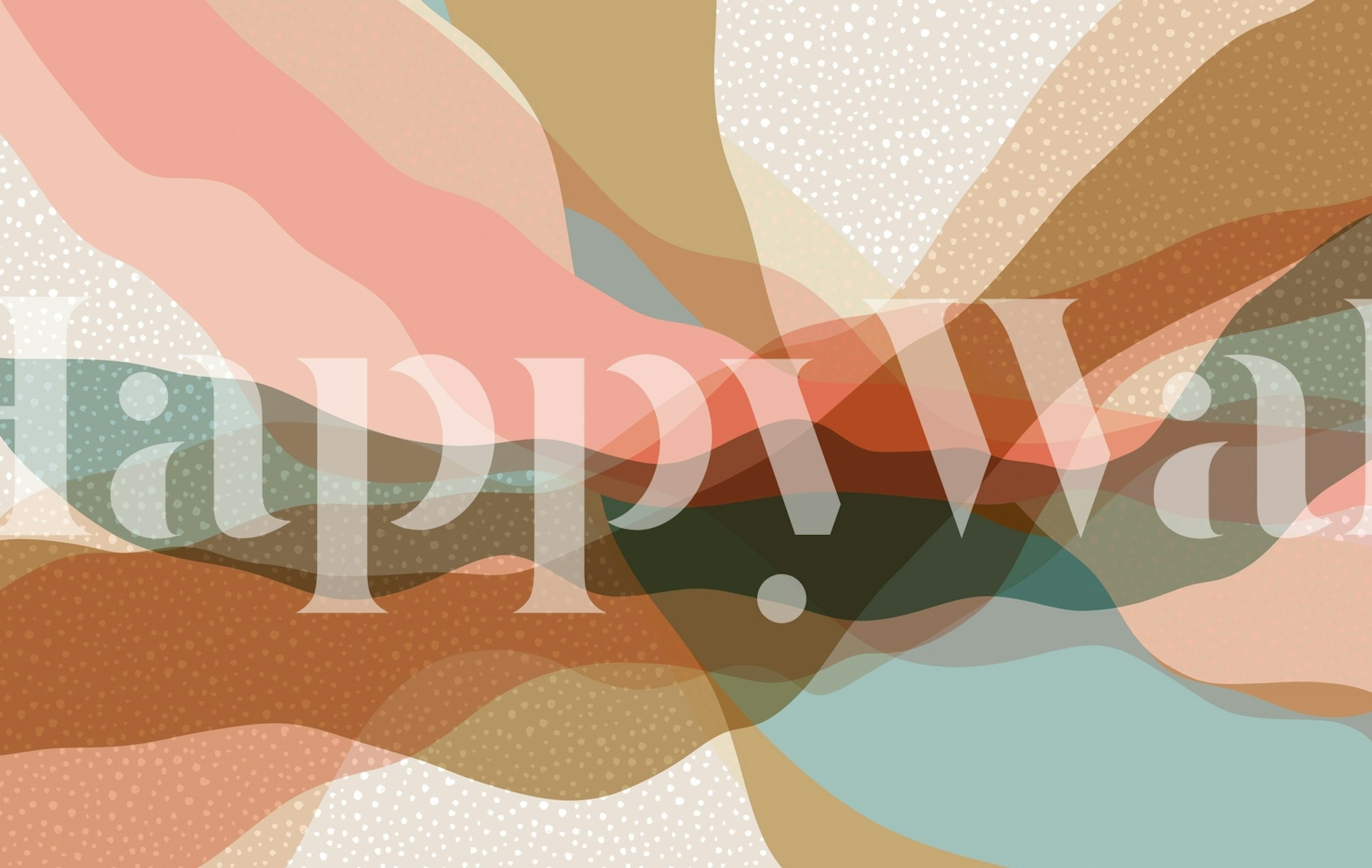 Modern colorful waves tapet i et rum