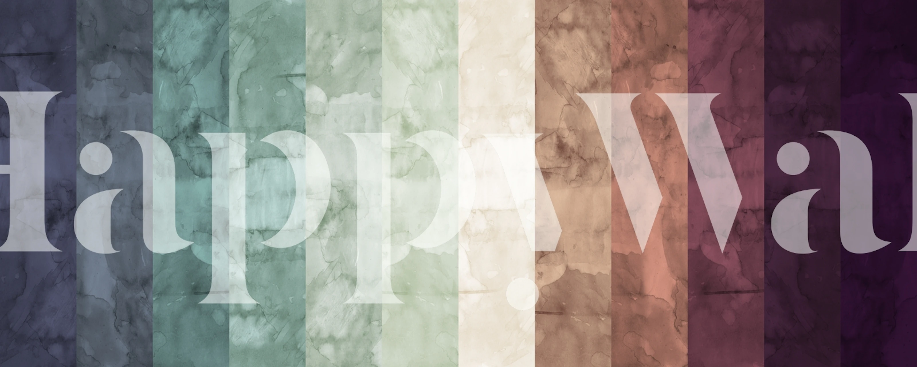 Watercolor striped wallpaper with soft green, blue, and purple tones