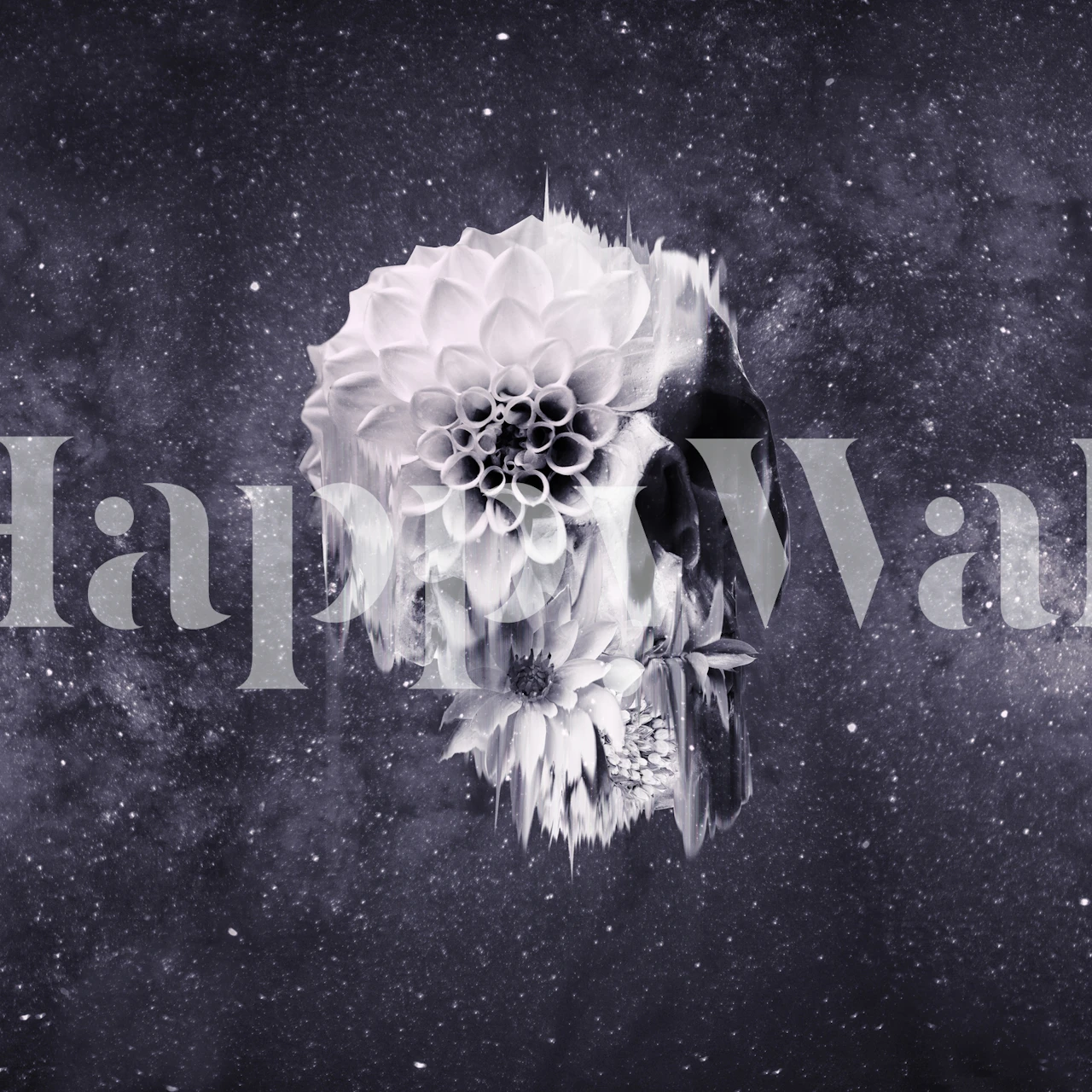 Decay Skull wallpaper displayed in a room