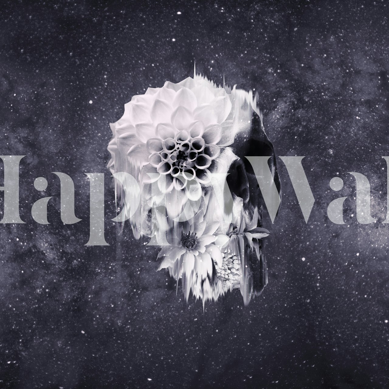 Decay Skull wallpaper displayed in a room