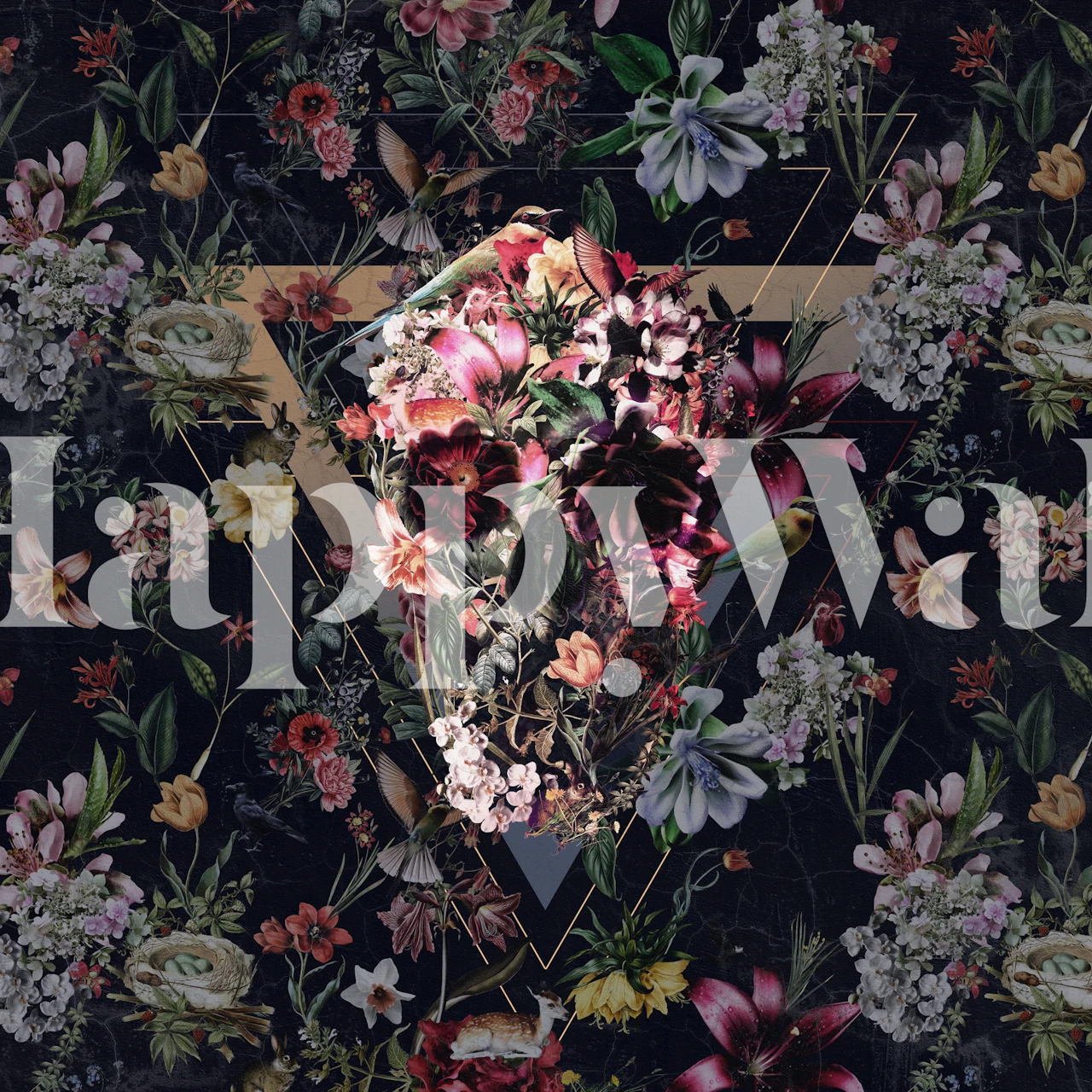 New Skull Dark wallpaper in a room