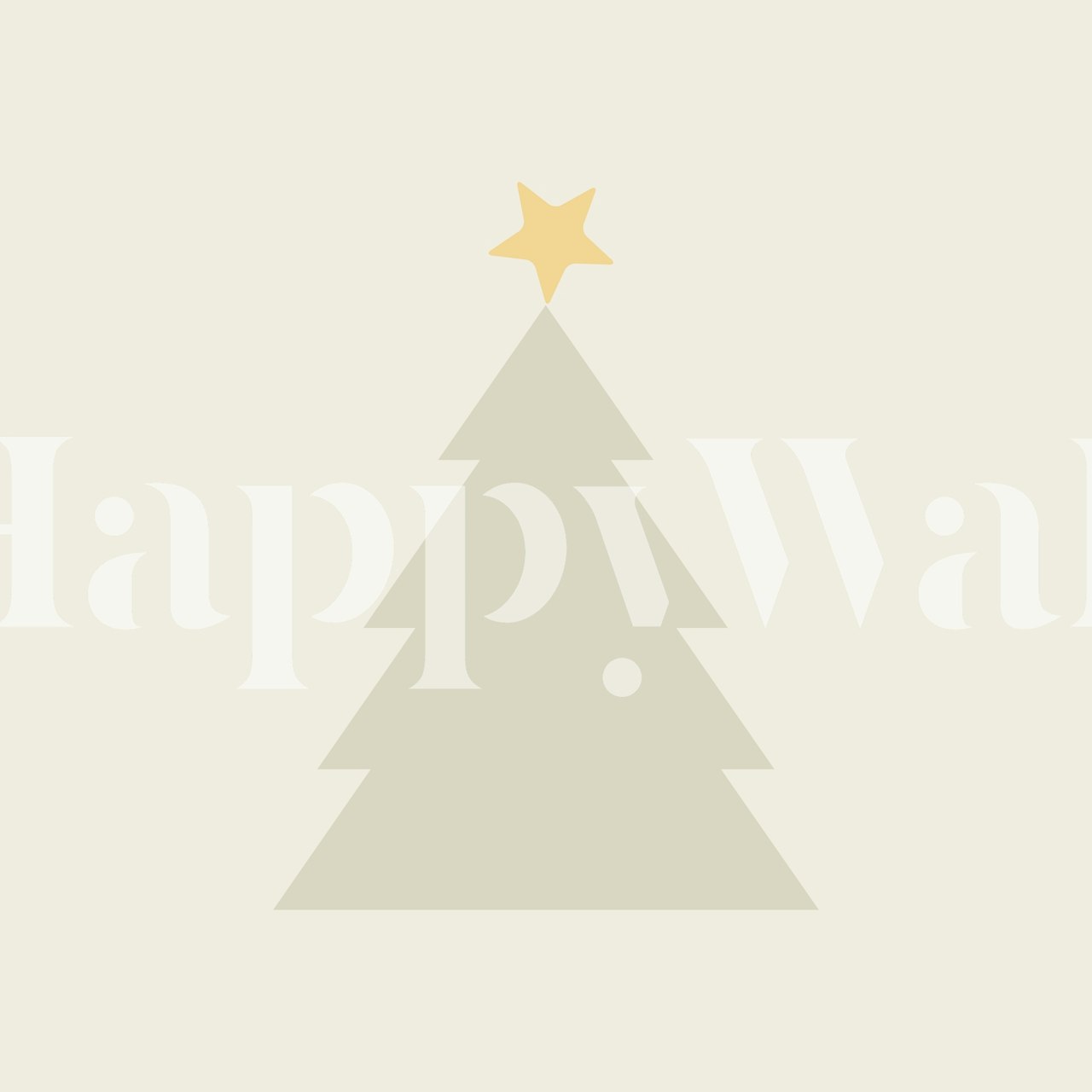 Árvore de Natal Scandi minimalista com um fotomural vinílico de parede de estrela dourada