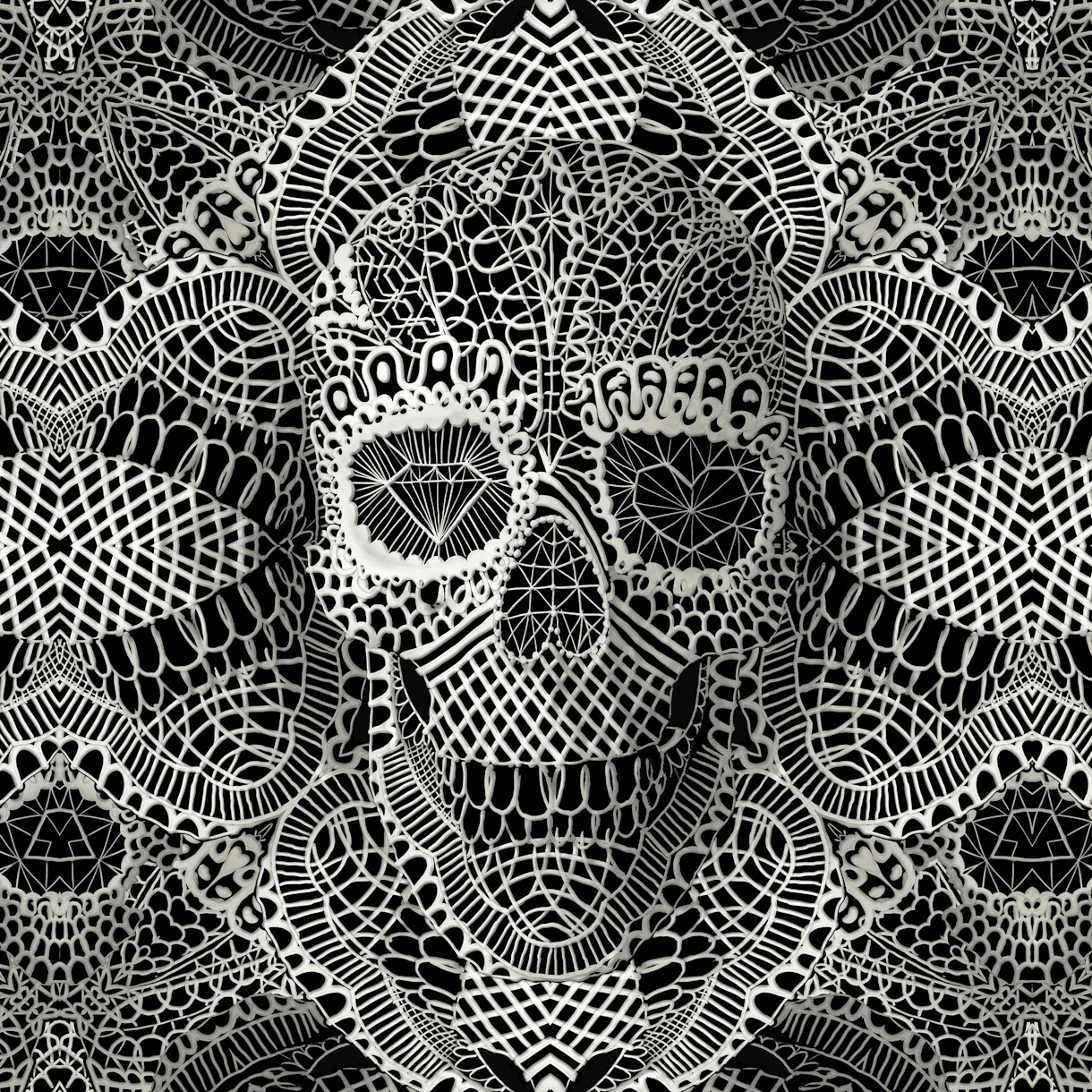 Lace Skull wallpaper - Happywall