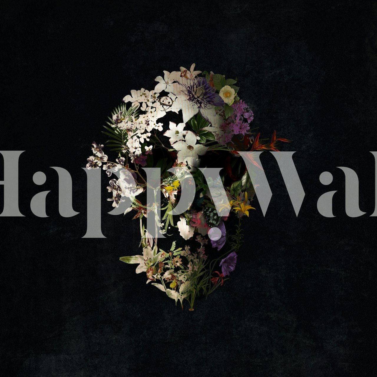 Spring Skull wallpaper in a room setting