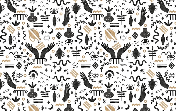 Abstract mystical silhouettes