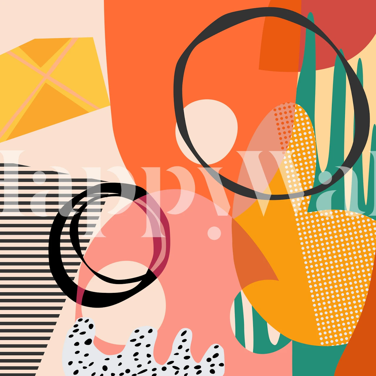 Abstract Composition 1108 papier peint dans le salon