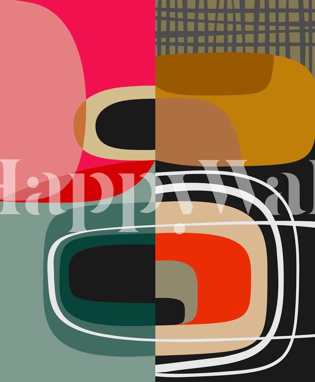 Abstract Composition 1115 tapet i ett rum