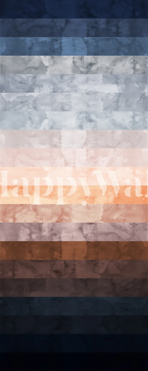 Watercolor bands IV behang gepresenteerd in een kamer