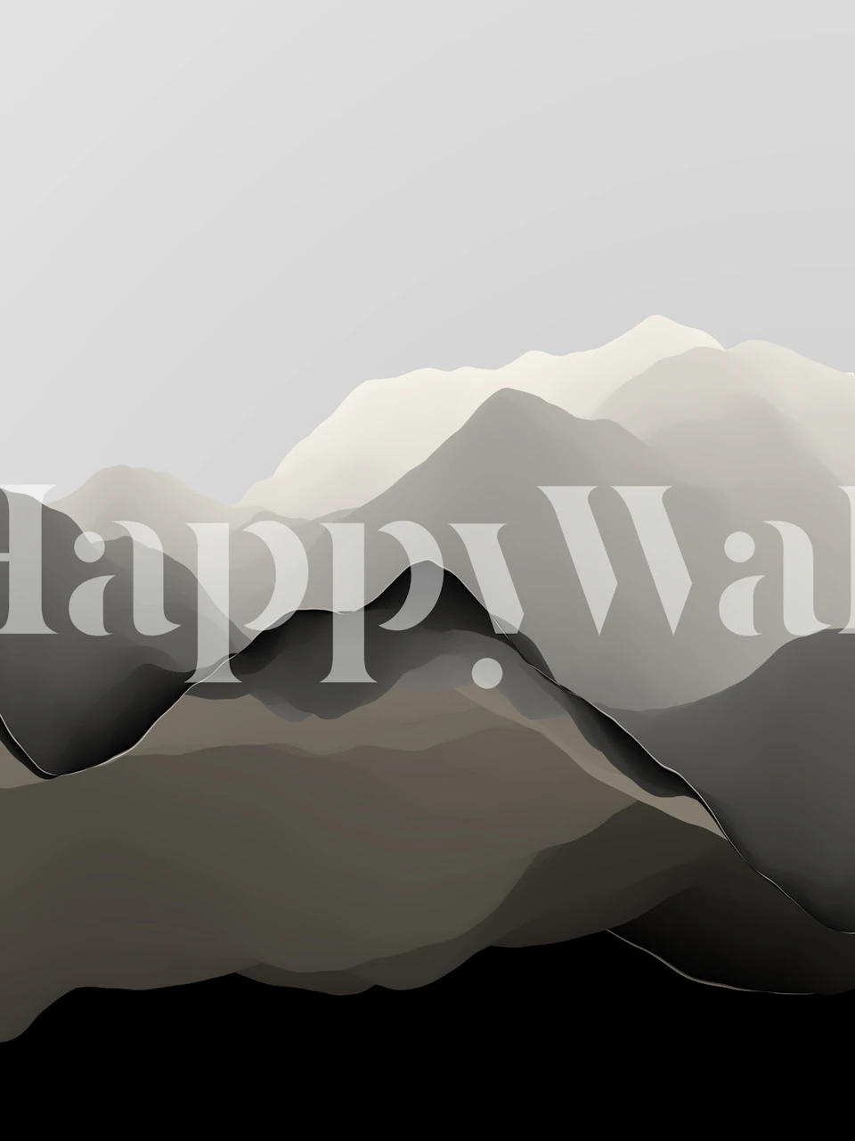 Abstract black and white mountain design wallpaper