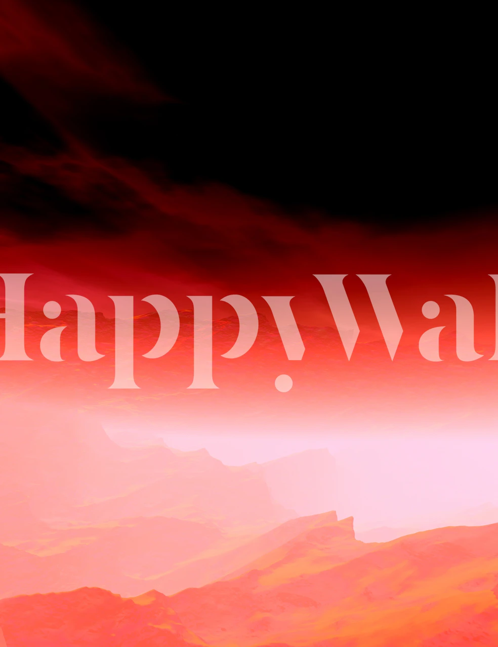 Red Sky wallpaper in a stylish room