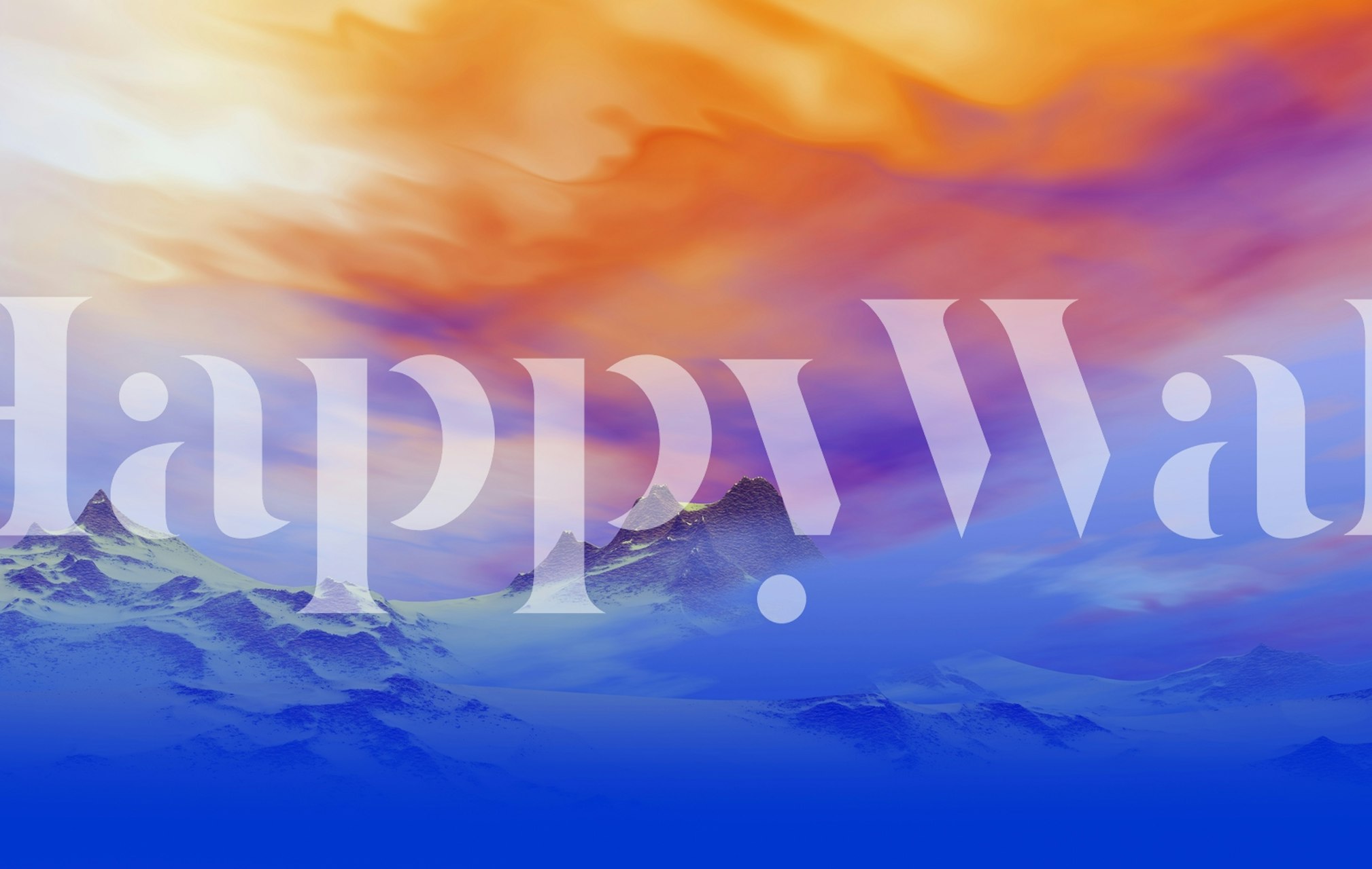 Snowy Mountains at Sunset tapet i et rum