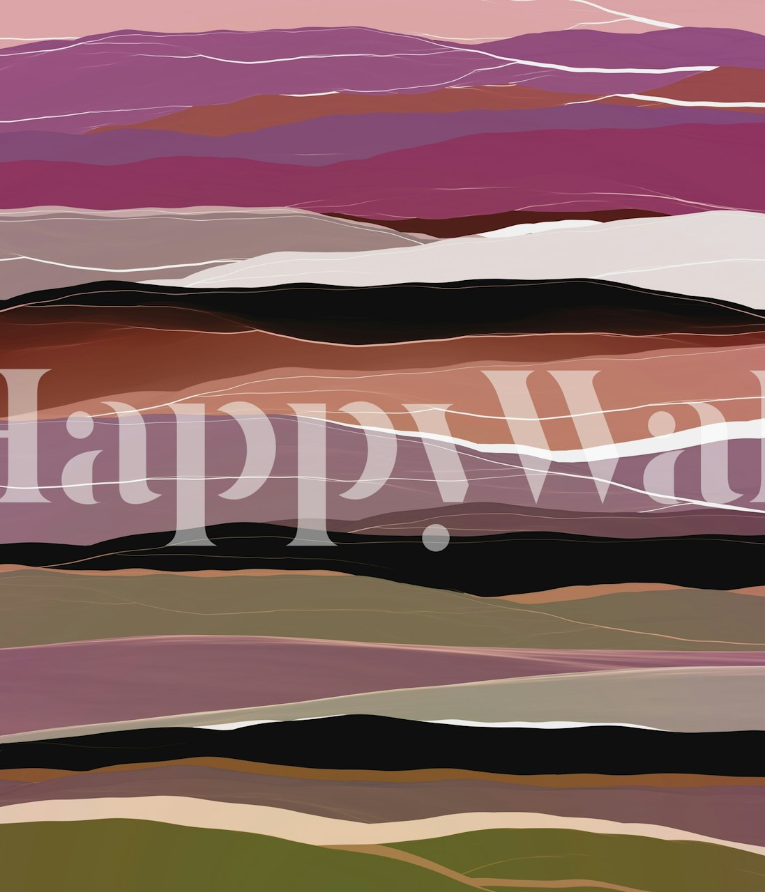 Αφηρημένες χρωματικές ζώνες σε τοιχογραφία τοίχου «Abstract Landscape III».