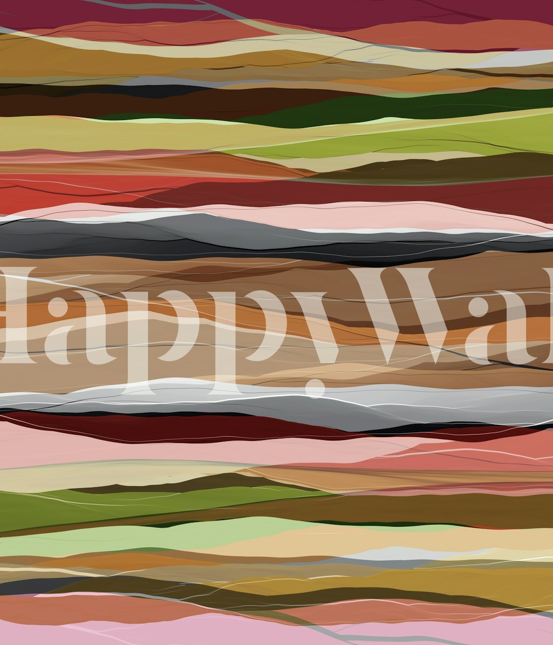 Abstract Landscape IV behang in een kamer