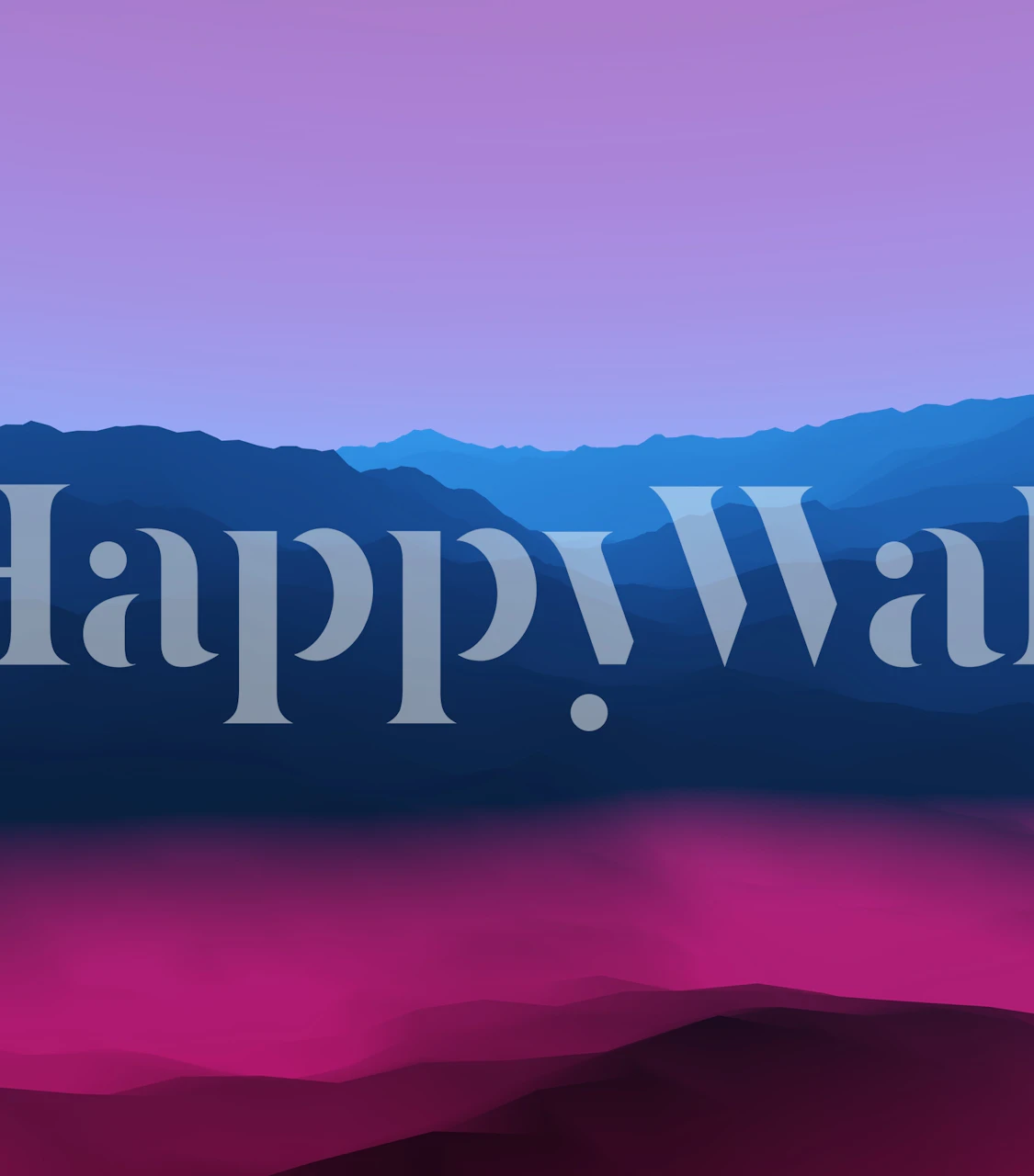 Abstract colorful mountain range in gradient blue and pink wallpaper