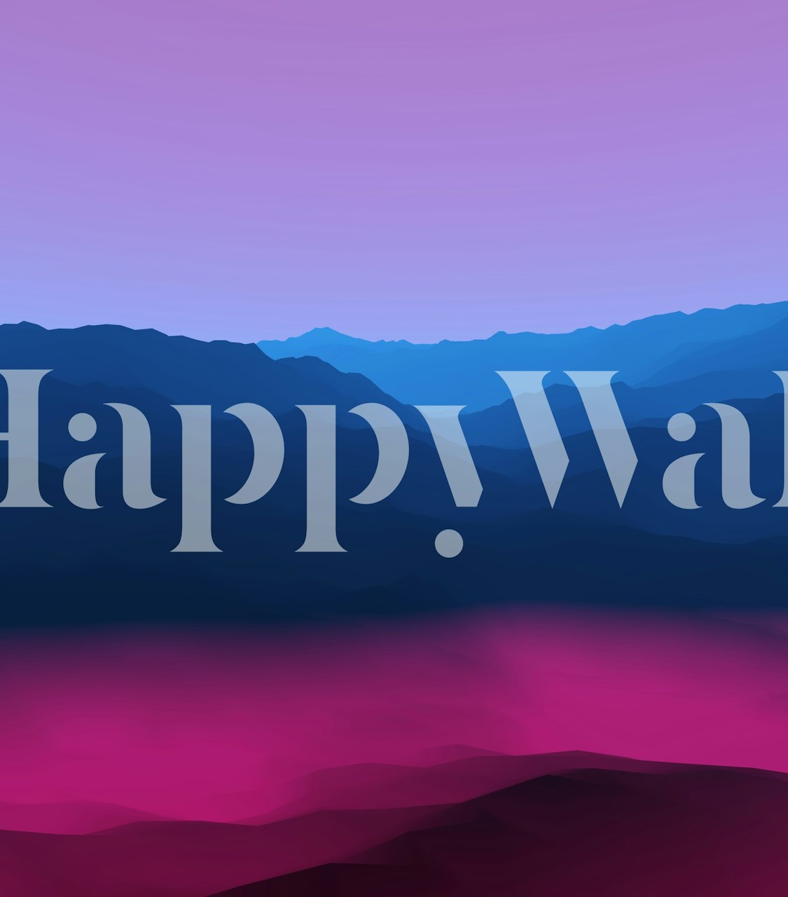 Abstract colorful mountain range in gradient blue and pink wallpaper