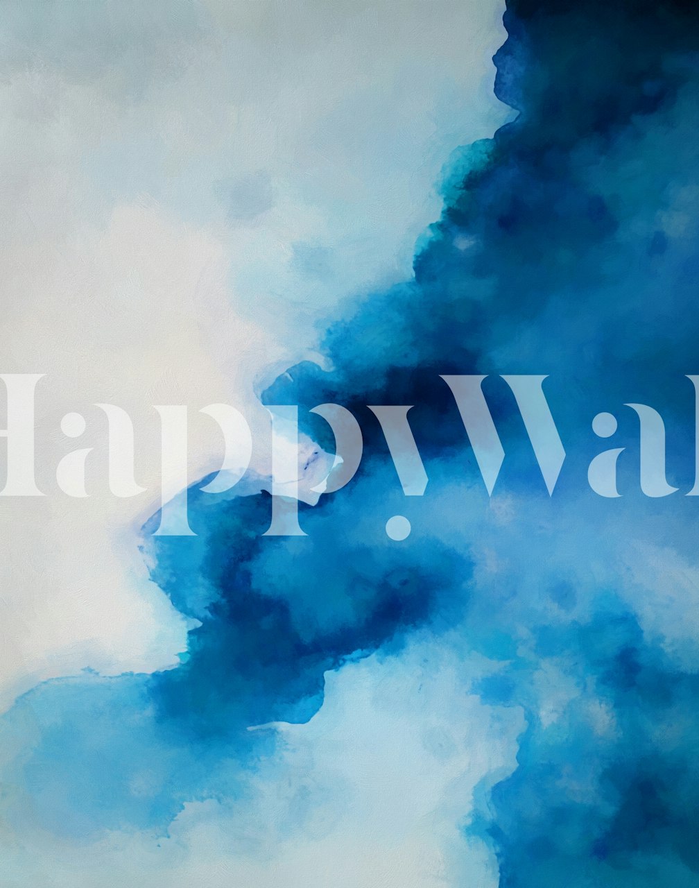 Blue watercolor wallpaper featuring fluid ink patterns in varying shades of blue and white.