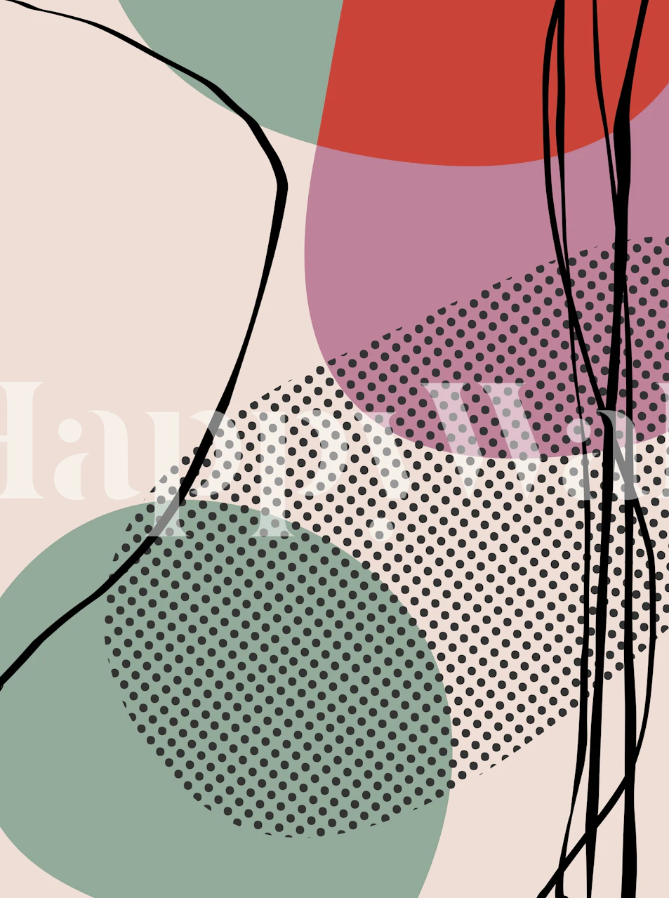 Abstract Composition 1102 wallpaper in a room