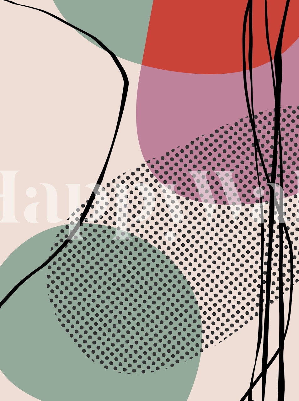 Abstract Composition 1102 wallpaper in a room