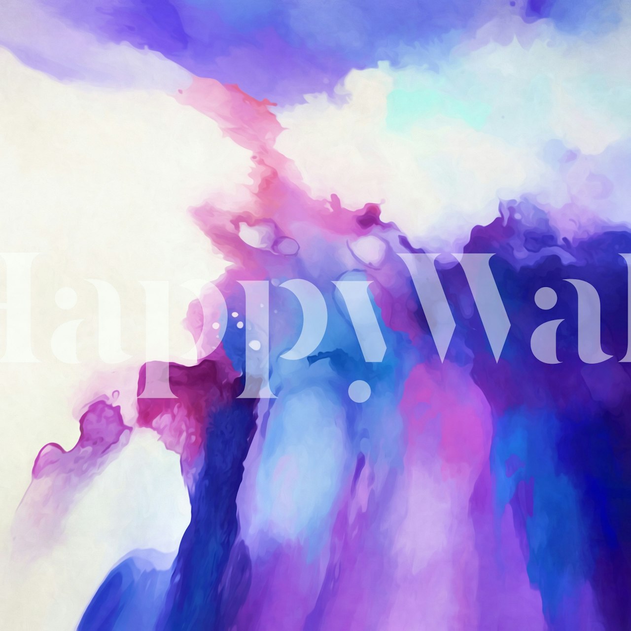 Αφηρημένος τοίχος με μπλε και μωβ ακουαρέλα