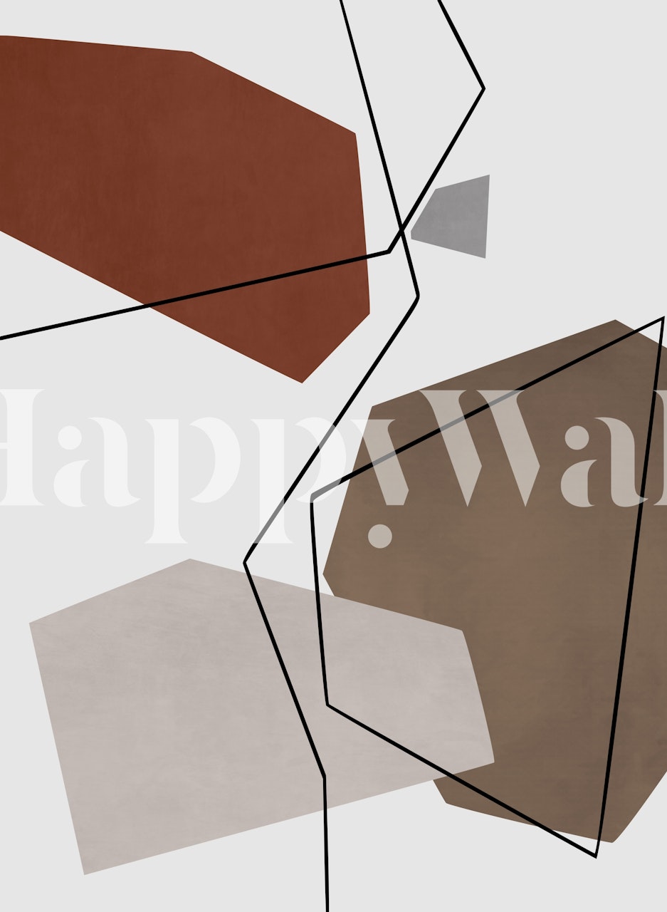 Abstract Composition 1088 wallpaper in a modern room