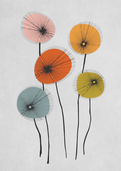 Colorful Poppies Wallpaper - Buy Online at Happywall