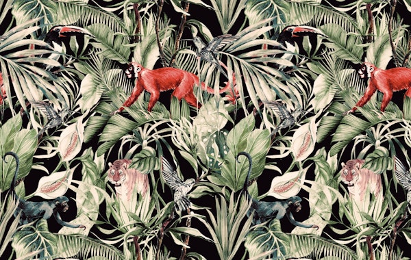 Animals in the dark jungle