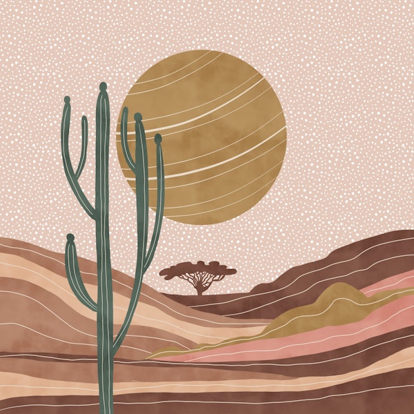 Sunset landscape savana rosa