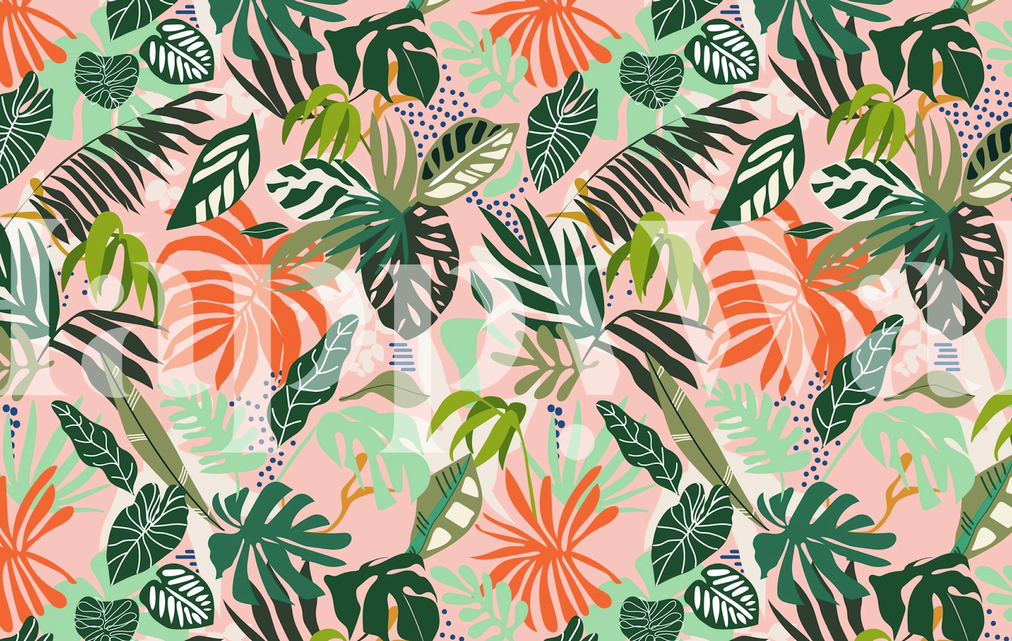 Papel de parede Simple graphic jungle pattern