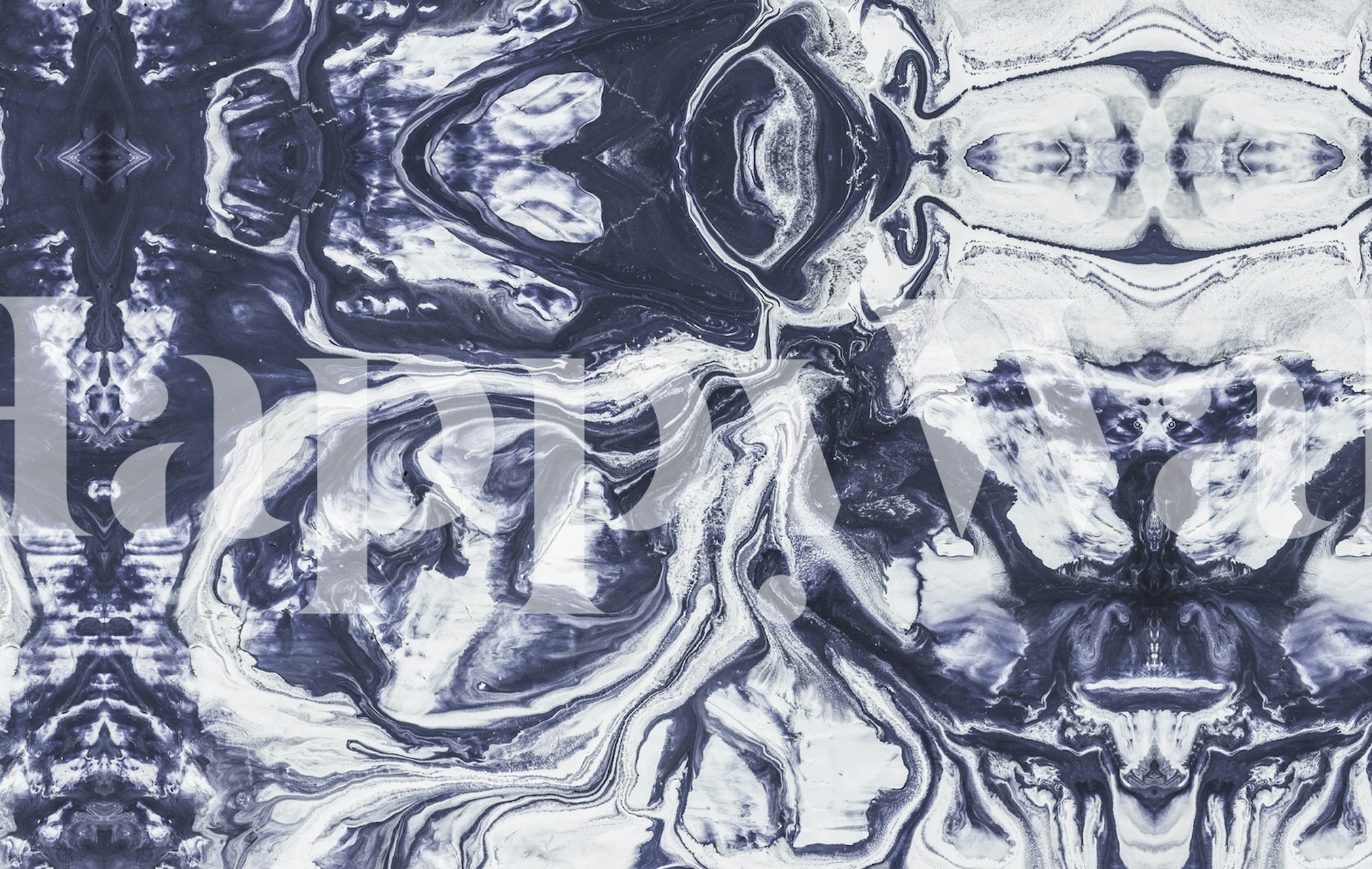 Marble indigo Tapete in einem Raum