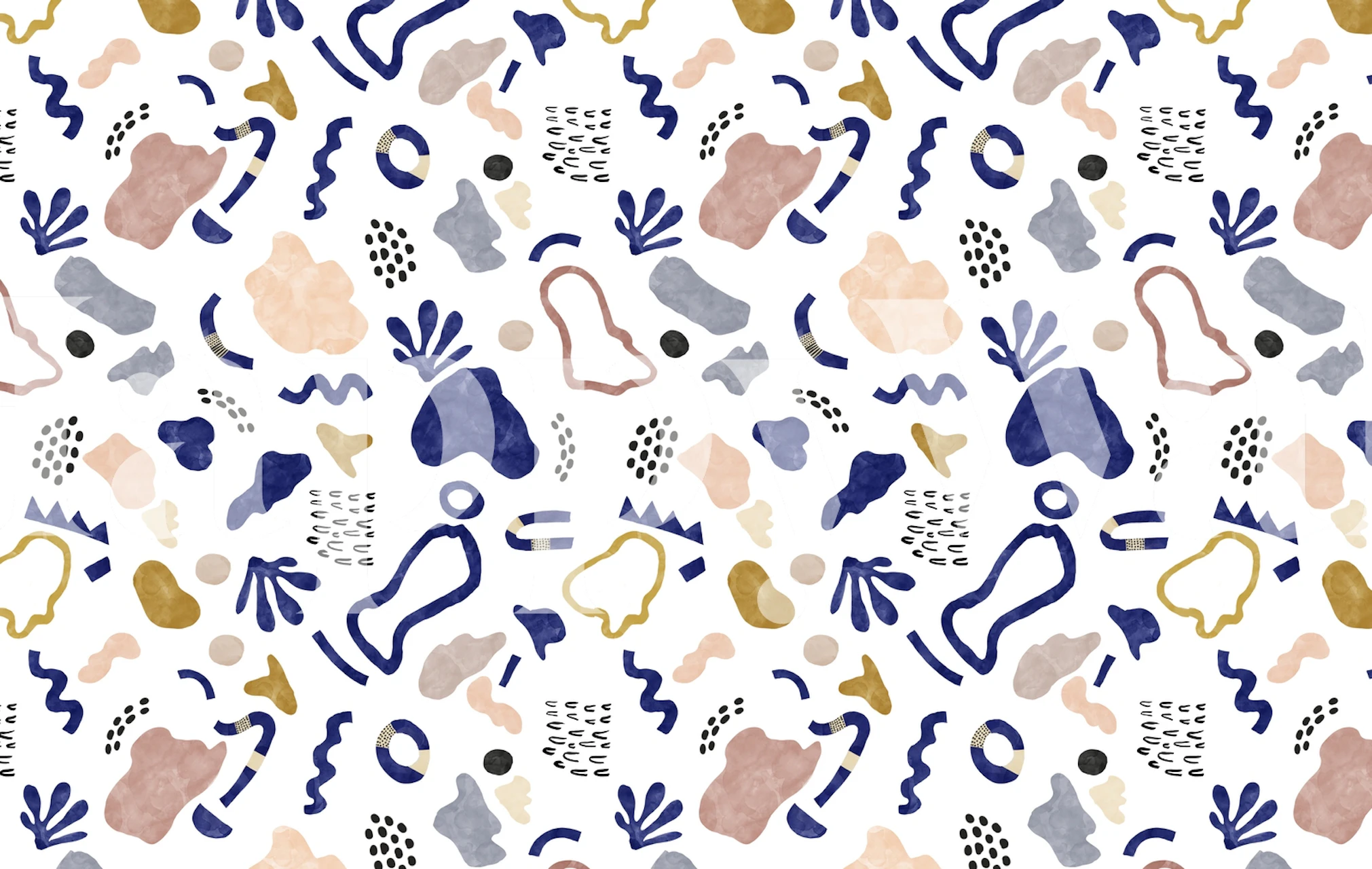 Abstract shapes tapetdesign i ett rum