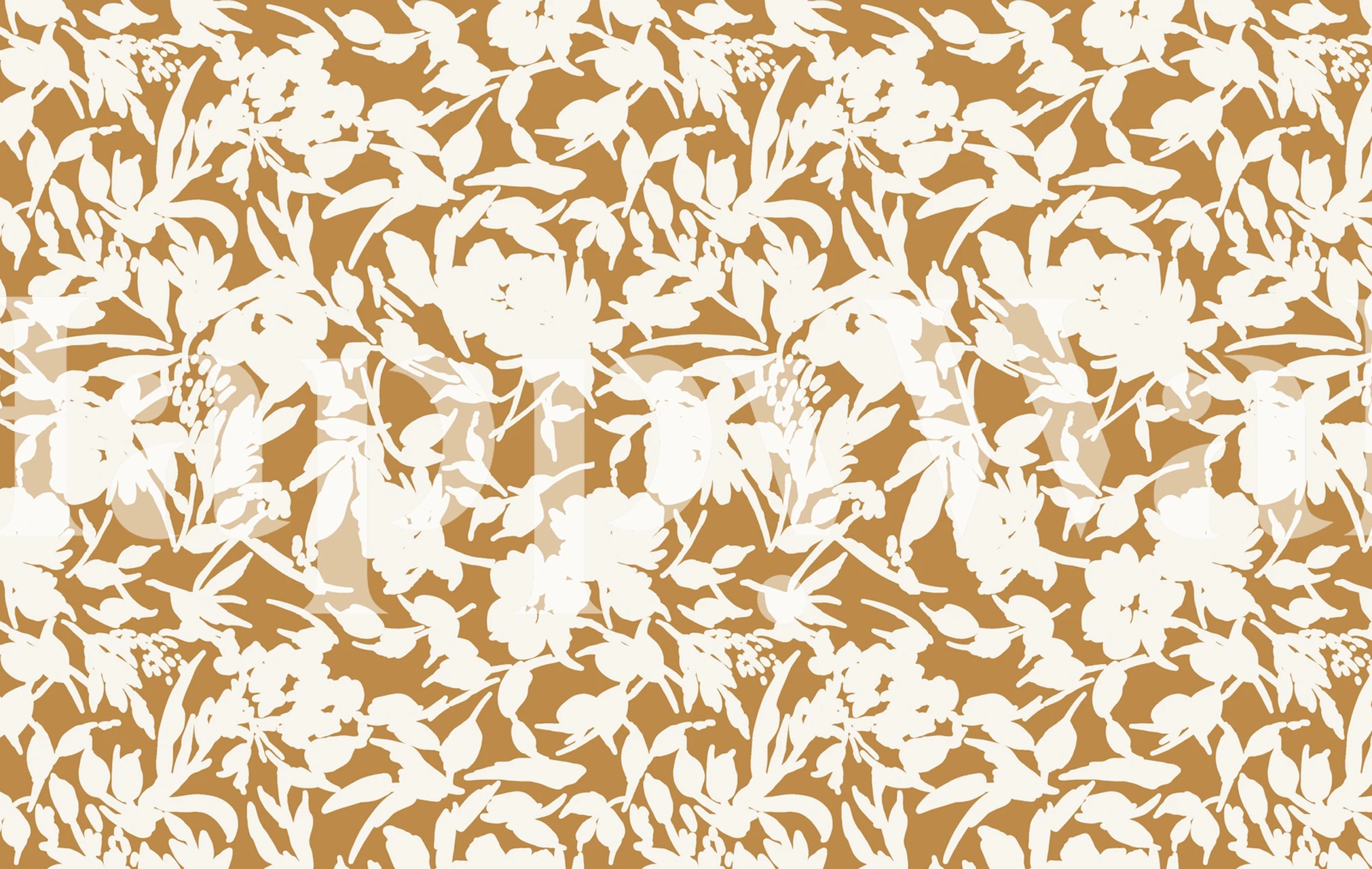 Summer garden silhouette wallpaper in a room