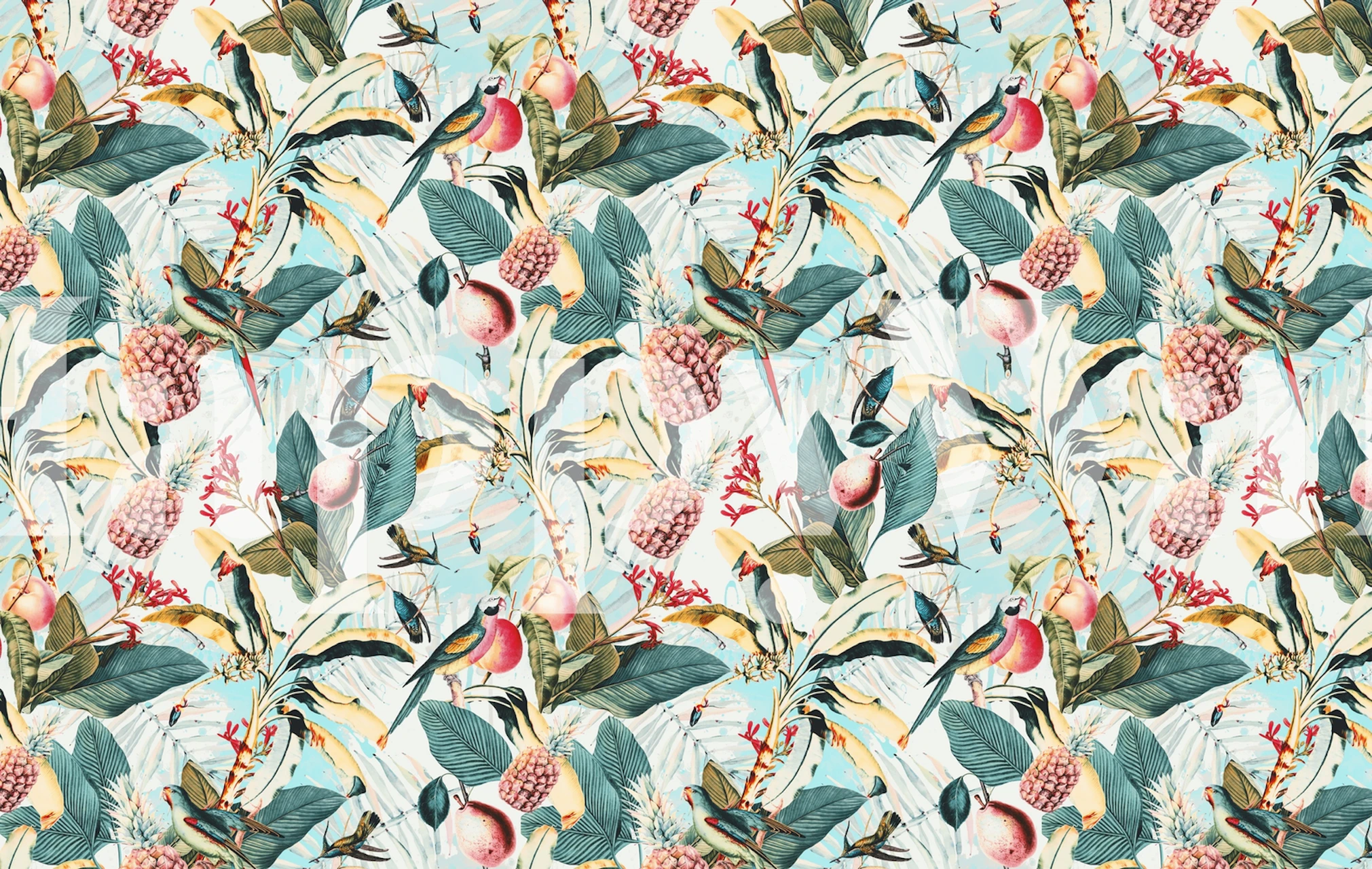 Tropical paradise tapetdesign i et rum