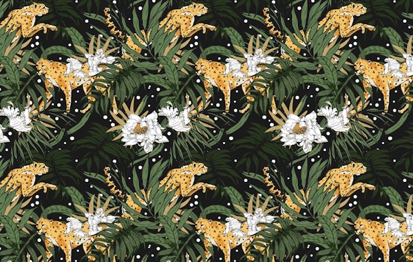 Cheetah in the dark jungle