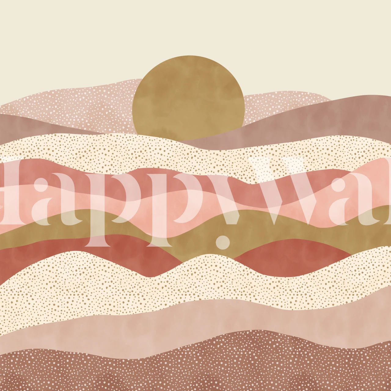 Sunset in the dunes wallpaper in a room