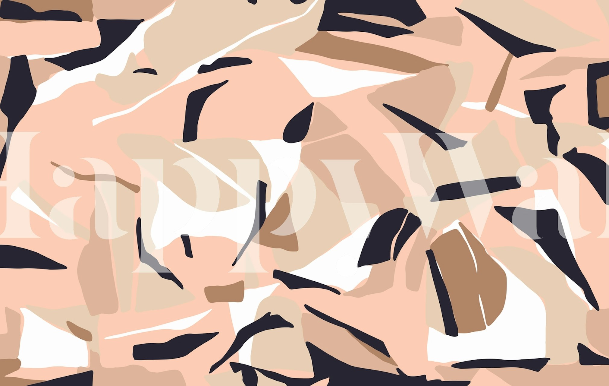 abstract pastel geometric shapes wall mural